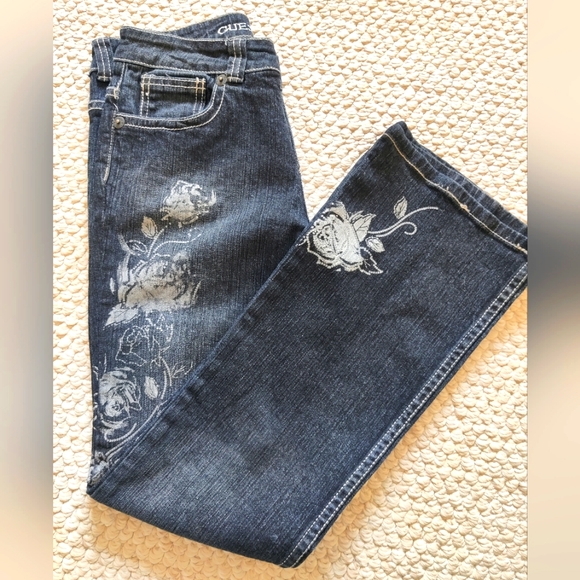 Guess Children's Jeans with Roses - Picture 1 of 8
